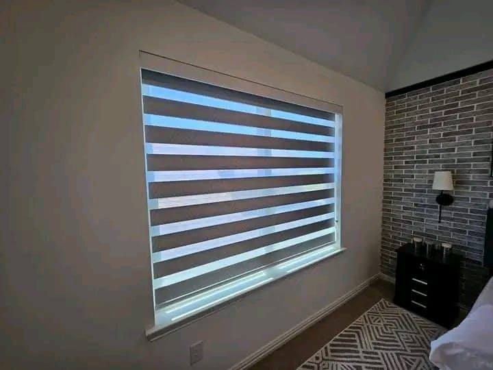 Zebra blind office window fitting